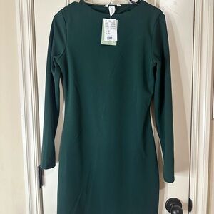 H&M Dark Green Long Sleeve Dress